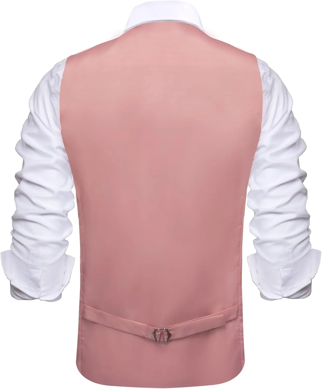 Hi-Tie Men's Silk Suit Vest Formal Vest for Men V Neck Jacquard Tie Handkerchief Cufflinks 4PCS Suits