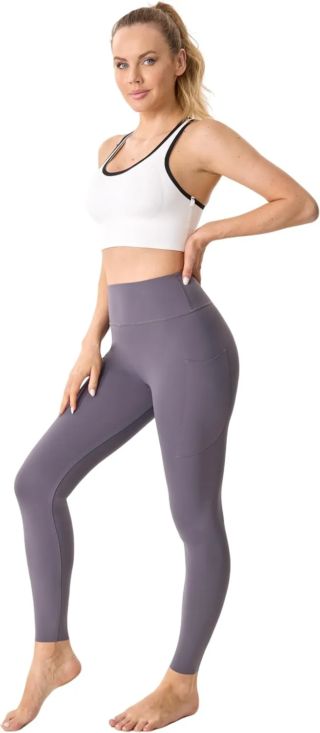 High Waisted Leggings for Women Butt Lifting Seamless Athletic Leggings with Pockets Tummy Control Workout Yoga Pants