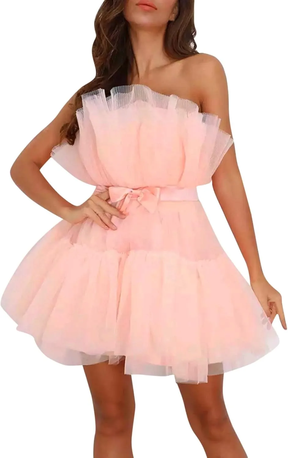 Homecoming Dresses Tulle Lace Prom Dress Short Off Shoulder Strapless Asymmetrical Cocktail Party Tutu Dresses Gown