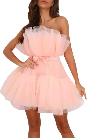 Homecoming Dresses Tulle Lace Prom Dress Short Off Shoulder Strapless Asymmetrical Cocktail Party Tutu Dresses Gown