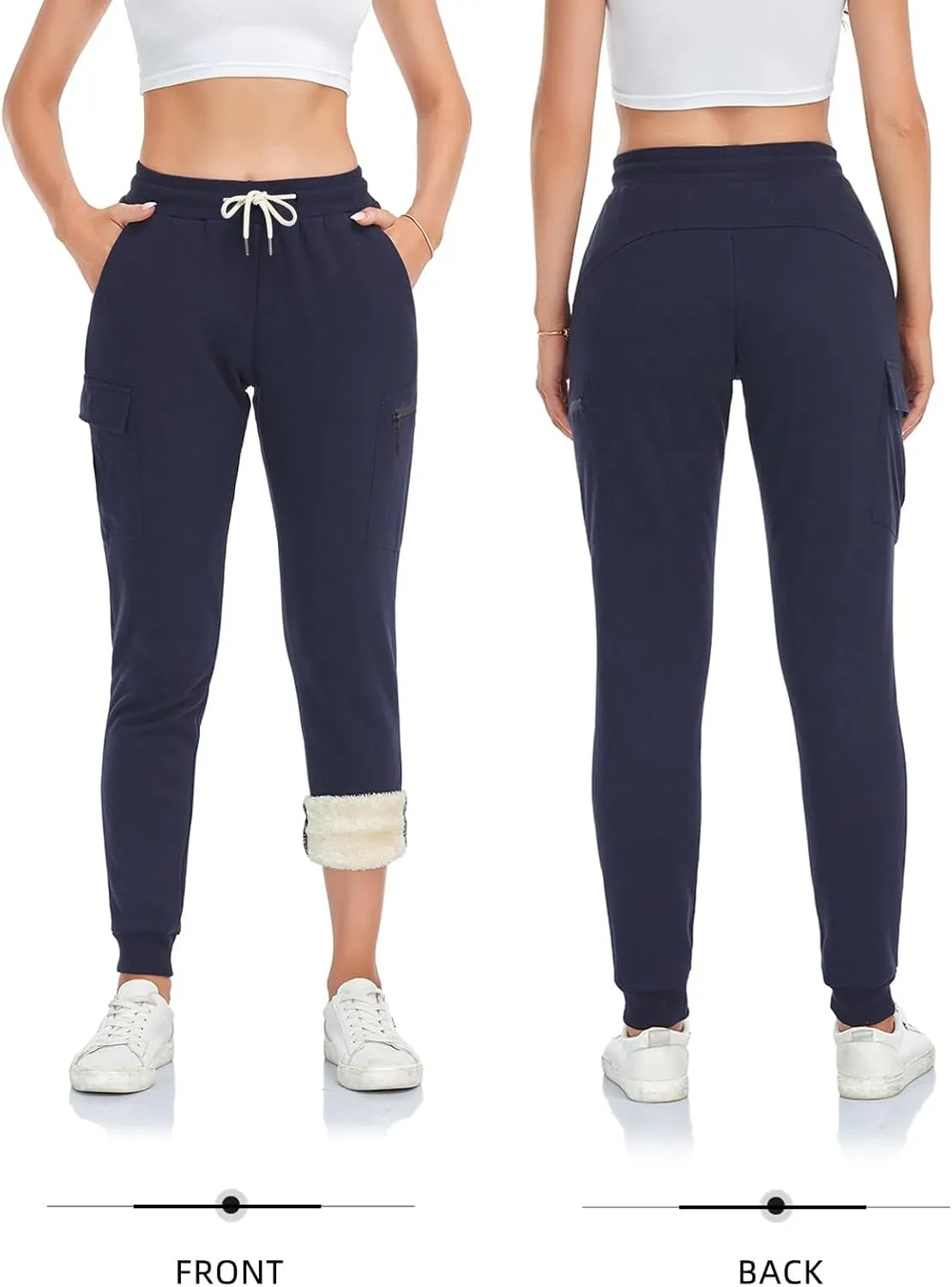 Inno Women's 28" 31" 34" 36" Sherpa Polar Fleece Lined Jogger Pants Warm Sweatpants Thermal Athletic Lounge Petite Tall