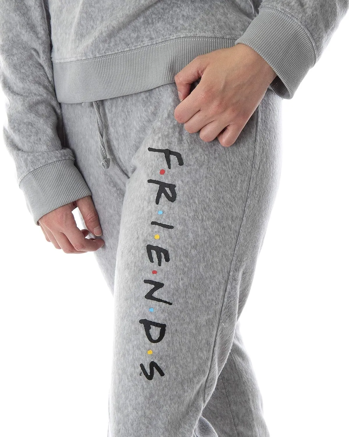 INTIMO Friends TV Show Logo Juniors' Comfy Long Sleeve Top And Pants 2 Piece Jogger Pajama Set