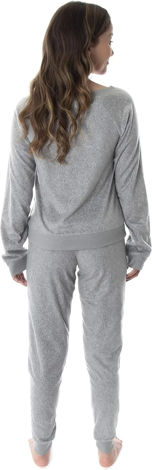 INTIMO Friends TV Show Logo Juniors' Comfy Long Sleeve Top And Pants 2 Piece Jogger Pajama Set