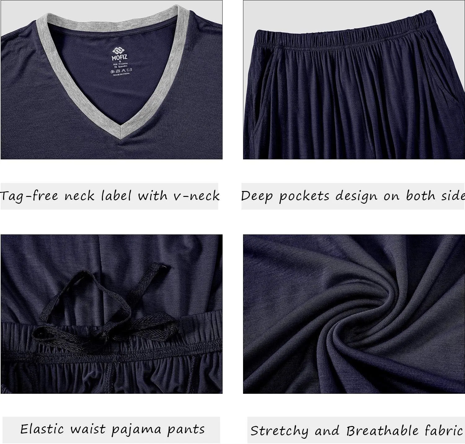 JINSHI Women's Pajamas Set Short Sleeve Top and Capri Pants Lightweight Sleepwear Comfy Pjs Lounge Set with Pockets