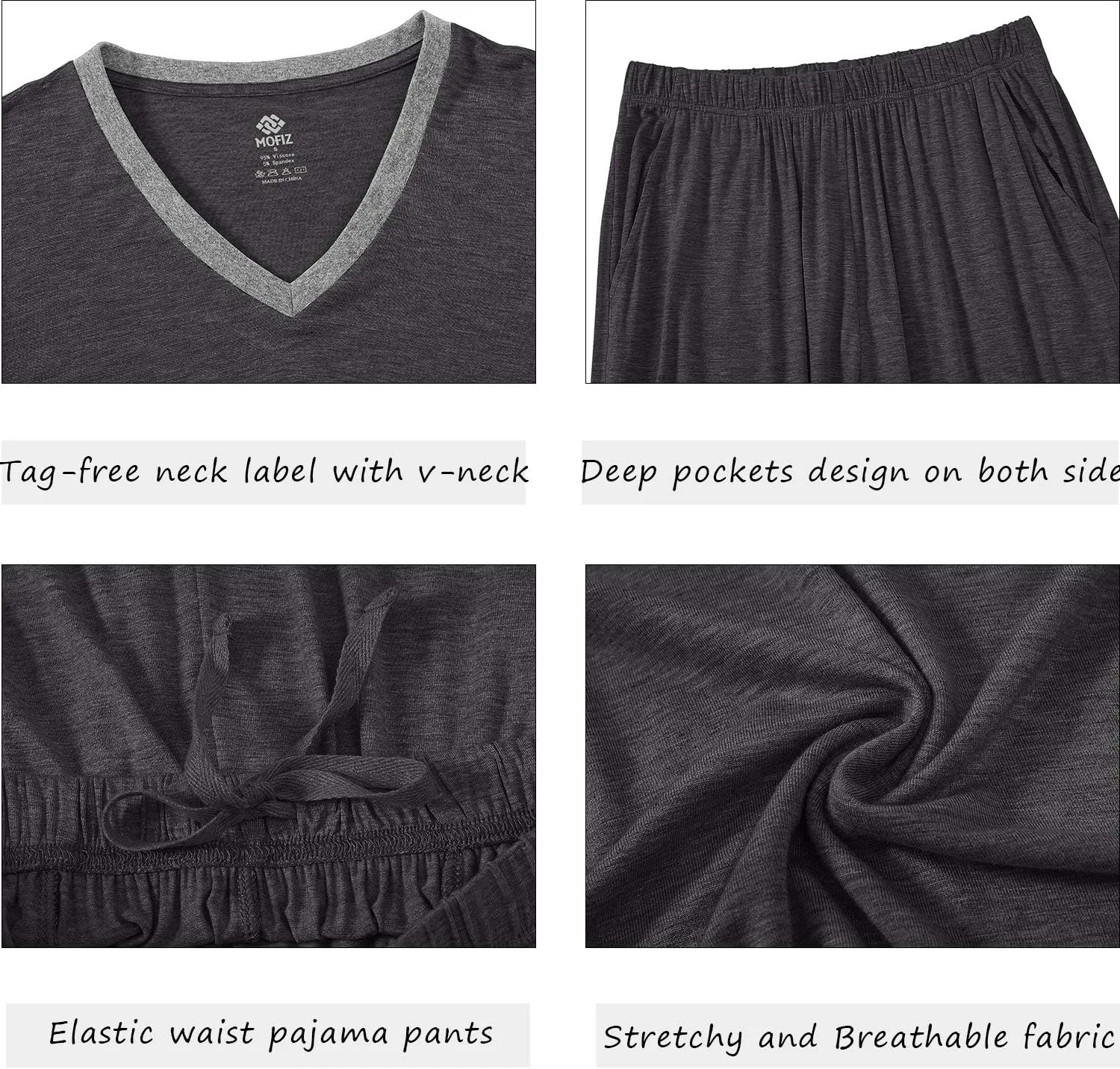 JINSHI Women's Pajamas Set Short Sleeve Top and Capri Pants Lightweight Sleepwear Comfy Pjs Lounge Set with Pockets