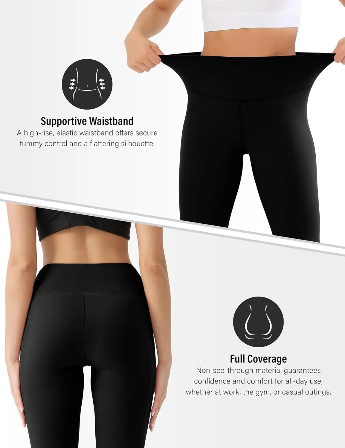Leggings for Women Soft High Waisted Tummy Control No See Through Workout Yoga Pants for Athletic Plus Size