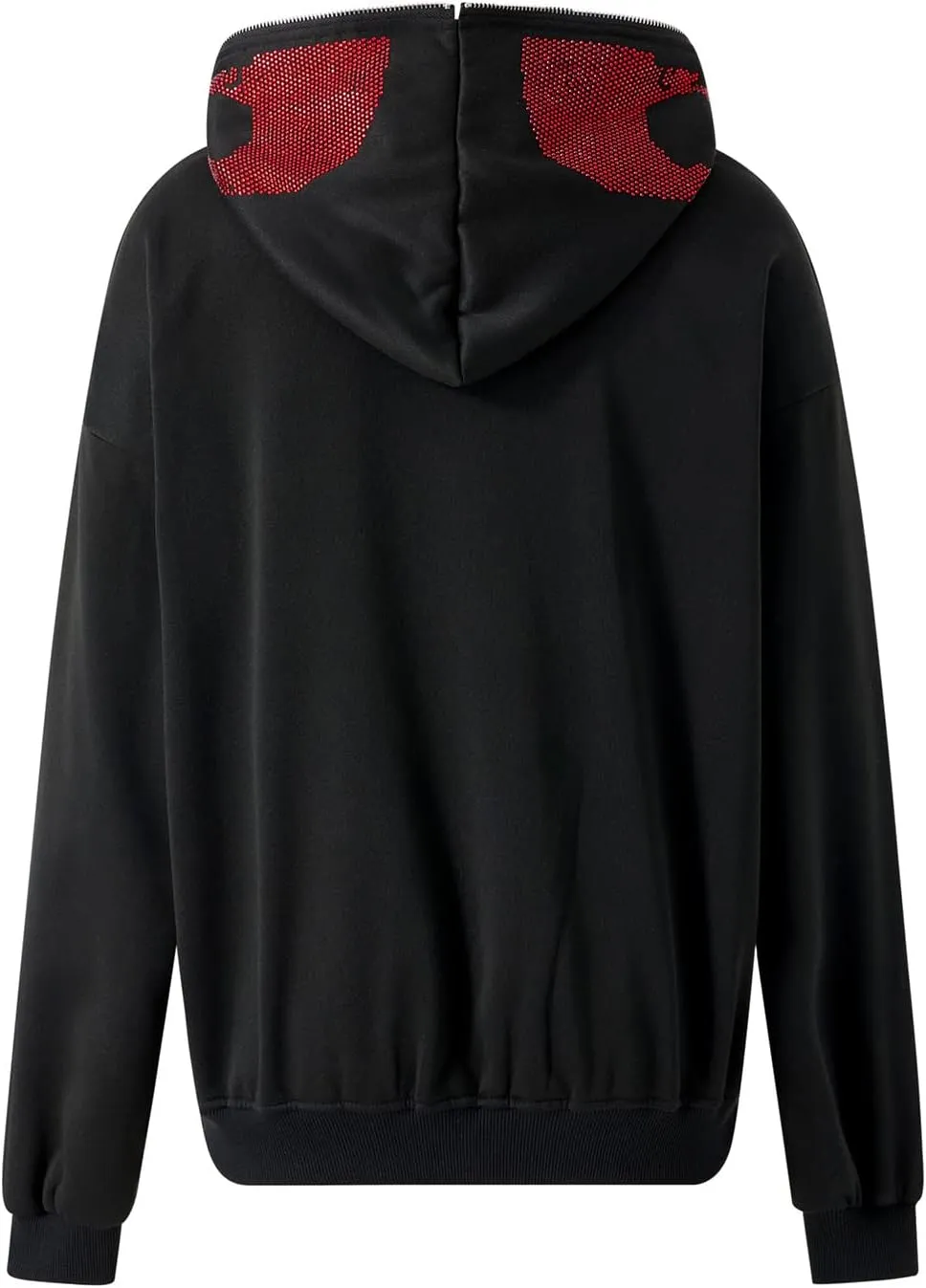 lisenraIn Unisex Men Women Halloween Hoodie Graphic Zip Up Sweatshirt Y2K Oversized Long Sleeve Rhinestone Skeleton Jacket