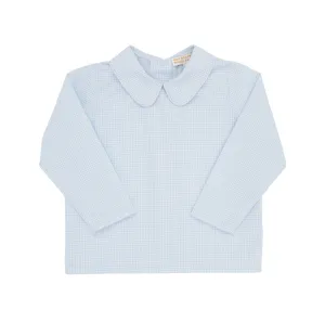 LS Peter Pan Collar Shirt Barrington Blue Mini Windowpane