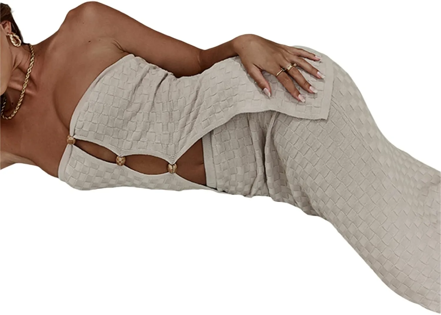 Maxi Skirt Sets Women 2 Piece Outfits Sexy Strapless Crop Tube Top Bodycon Long Skirts Y2K Skirt Set Beachwear