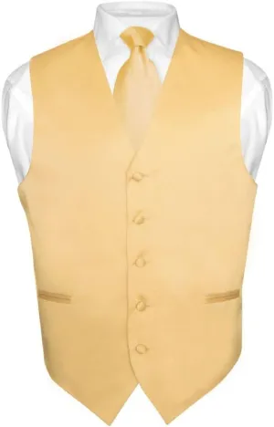 Men's Dress Vest & NeckTie Solid PINK Color Neck Tie Set for Suit or Tuxedo
