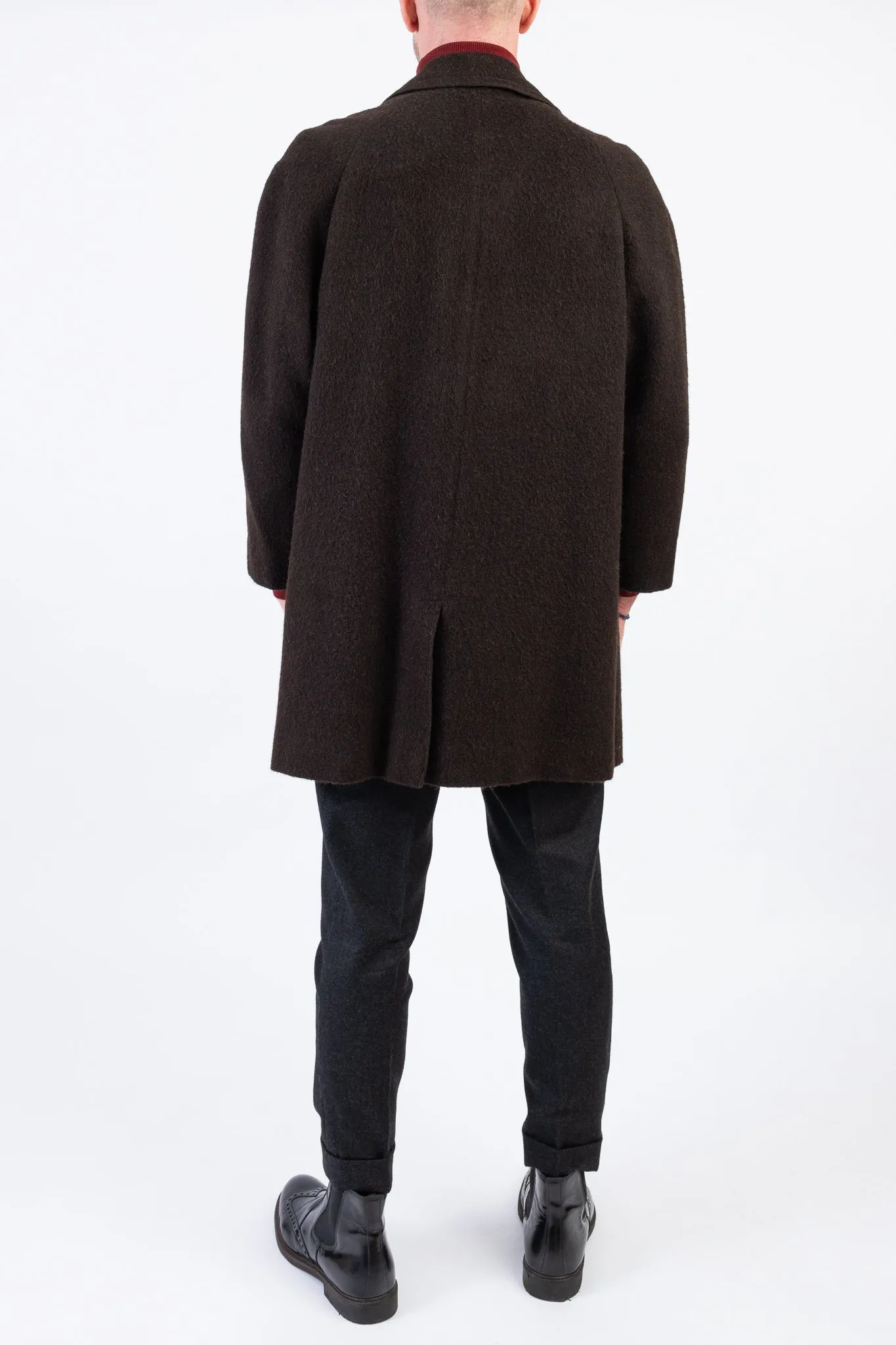 Mens Loden Wool Double Breasted Coat, US 40, EU 50