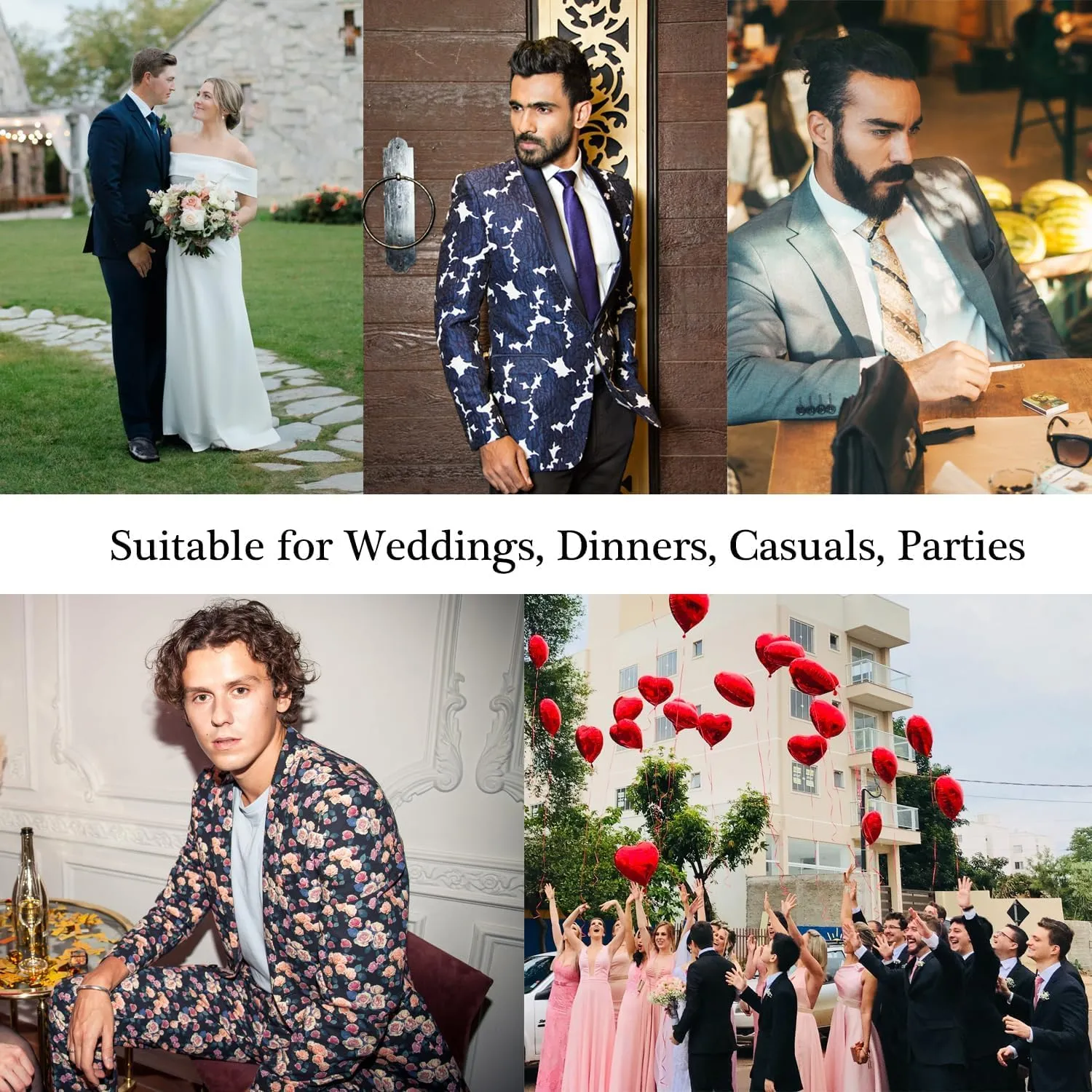 Mens Luxury 3 Pieces Suit with Rhinestone Slim Fit Shawl Lapel Blazer Jacket Vest Pants Set for Prom,Party,Dinner