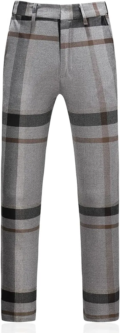 Mens Plaid Suit Slim Fit 2 Piece Casual Tuxedo Suit for Men Formal Blazer Pants Tuxedo Set for Wedding Business Party