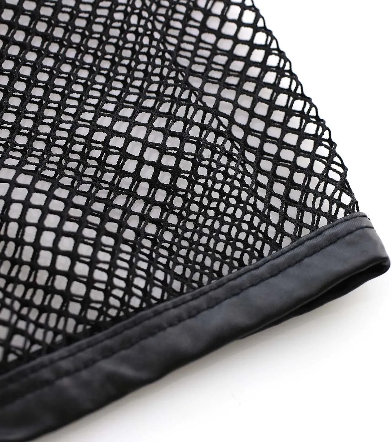 Men's See Through Sexy Mesh With Faux Leather Loose Shorts Pants Erotic Clubwear Button Removable Pouch Clubwear
