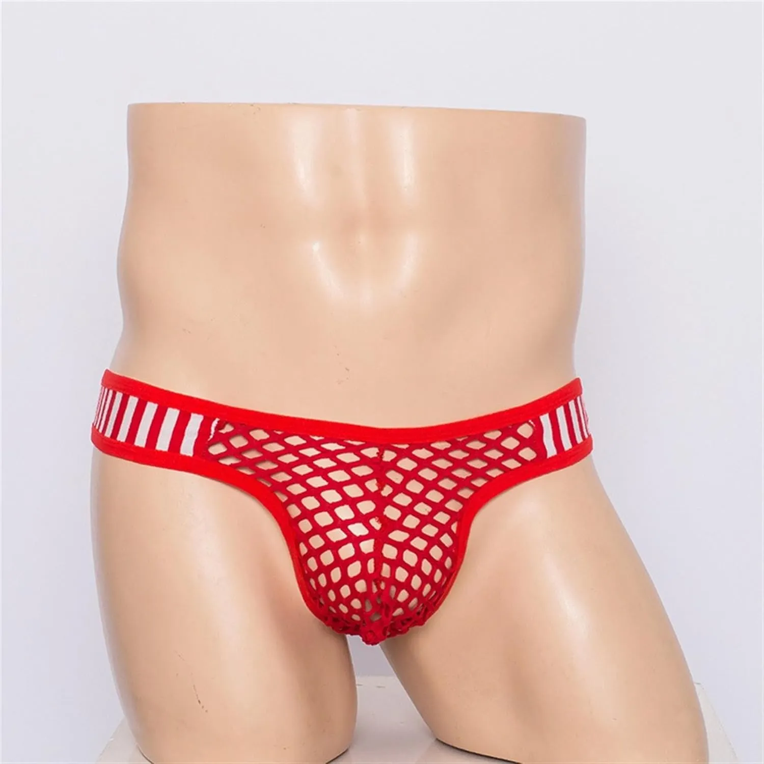 Men's Sexy Nylon Fishnet Thongs Bulge Pouch Briefs See Through Lingerie Low Rise Mesh Men Underwear