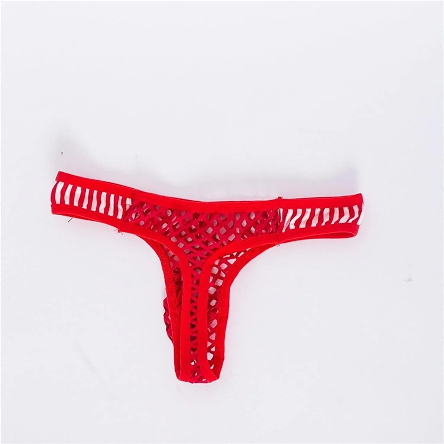 Men's Sexy Nylon Fishnet Thongs Bulge Pouch Briefs See Through Lingerie Low Rise Mesh Men Underwear