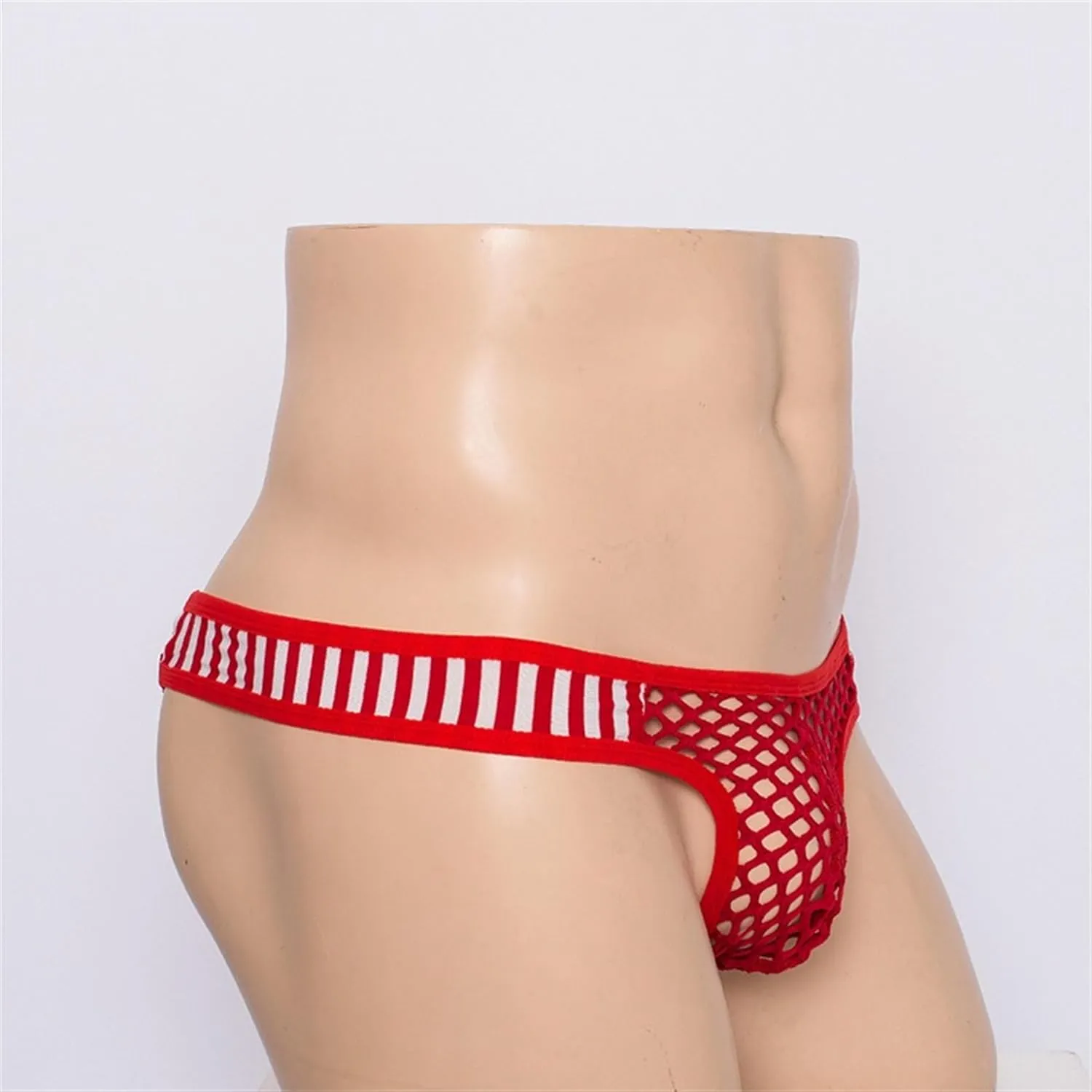 Men's Sexy Nylon Fishnet Thongs Bulge Pouch Briefs See Through Lingerie Low Rise Mesh Men Underwear
