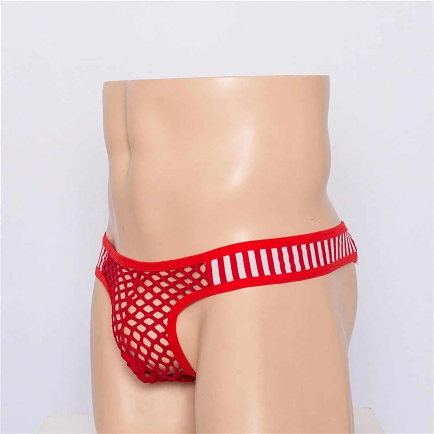 Men's Sexy Nylon Fishnet Thongs Bulge Pouch Briefs See Through Lingerie Low Rise Mesh Men Underwear