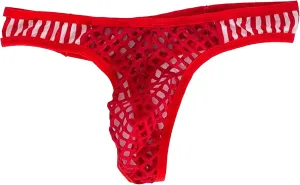 Men's Sexy Nylon Fishnet Thongs Bulge Pouch Briefs See Through Lingerie Low Rise Mesh Men Underwear