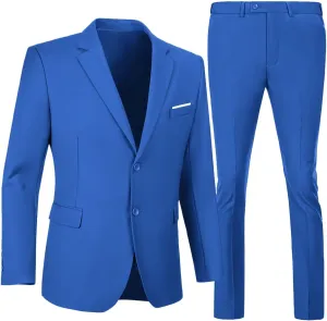 Mens Suit 2 Pieces Suits for Men Slim Fit Blazer Wedding Prom Tuxedo Suit Jacket Pants Set