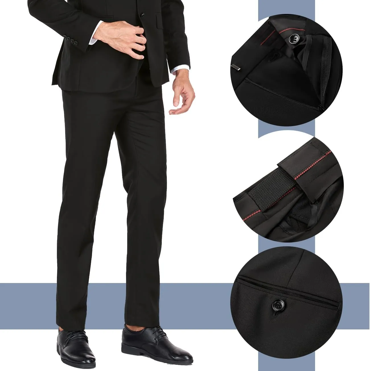 Mens Suit 2 Pieces Suits for Men Slim Fit Blazer Wedding Prom Tuxedo Suit Jacket Pants Set