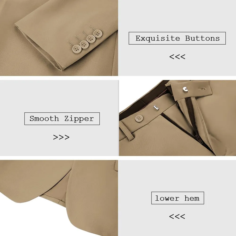 Mens Suits 3 Pieces Slim Fit Groomsmen Wedding Suit for Men Notched Lapel Formal Prom Tuxedos Jacket Pants Vest Set
