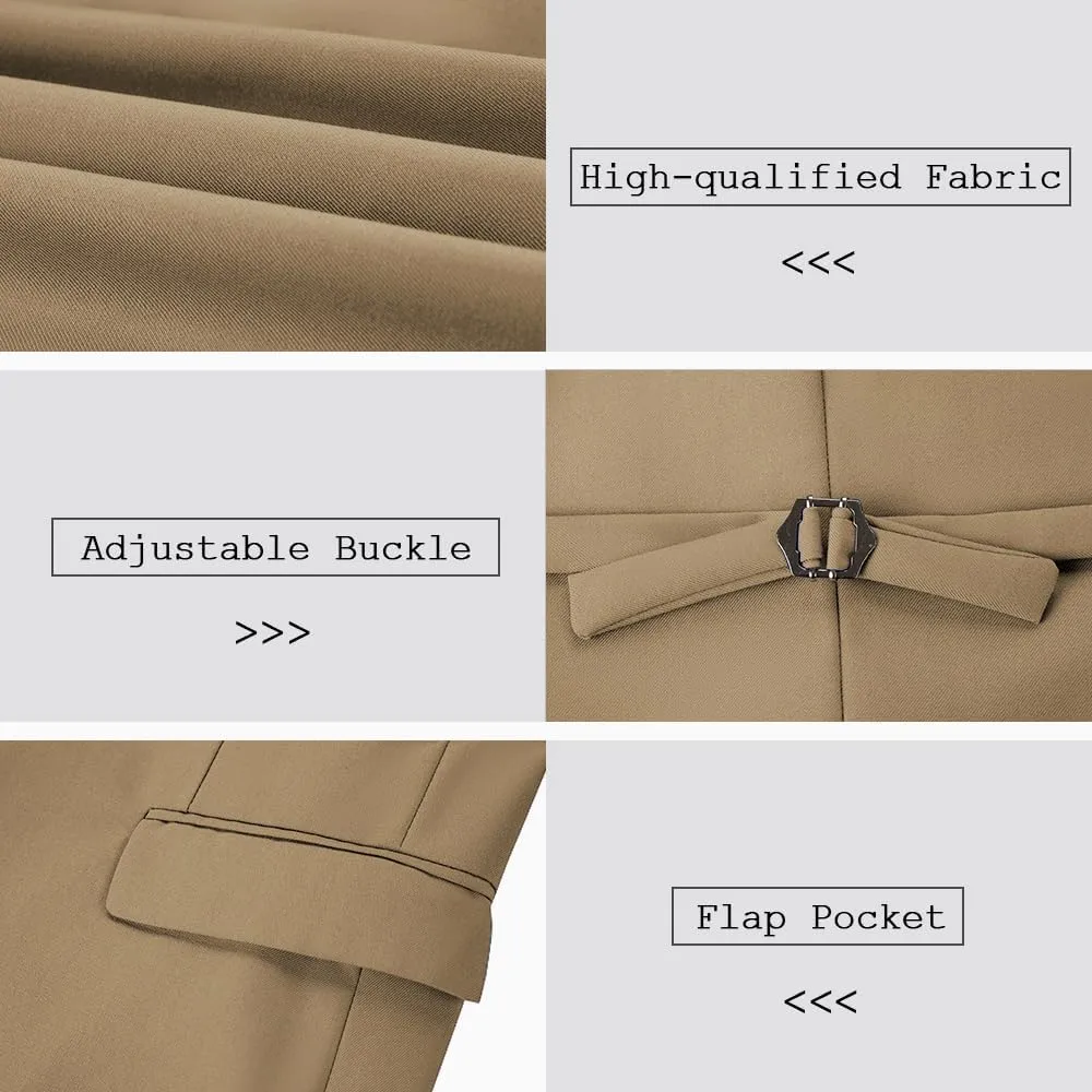 Mens Suits 3 Pieces Slim Fit Groomsmen Wedding Suit for Men Notched Lapel Formal Prom Tuxedos Jacket Pants Vest Set