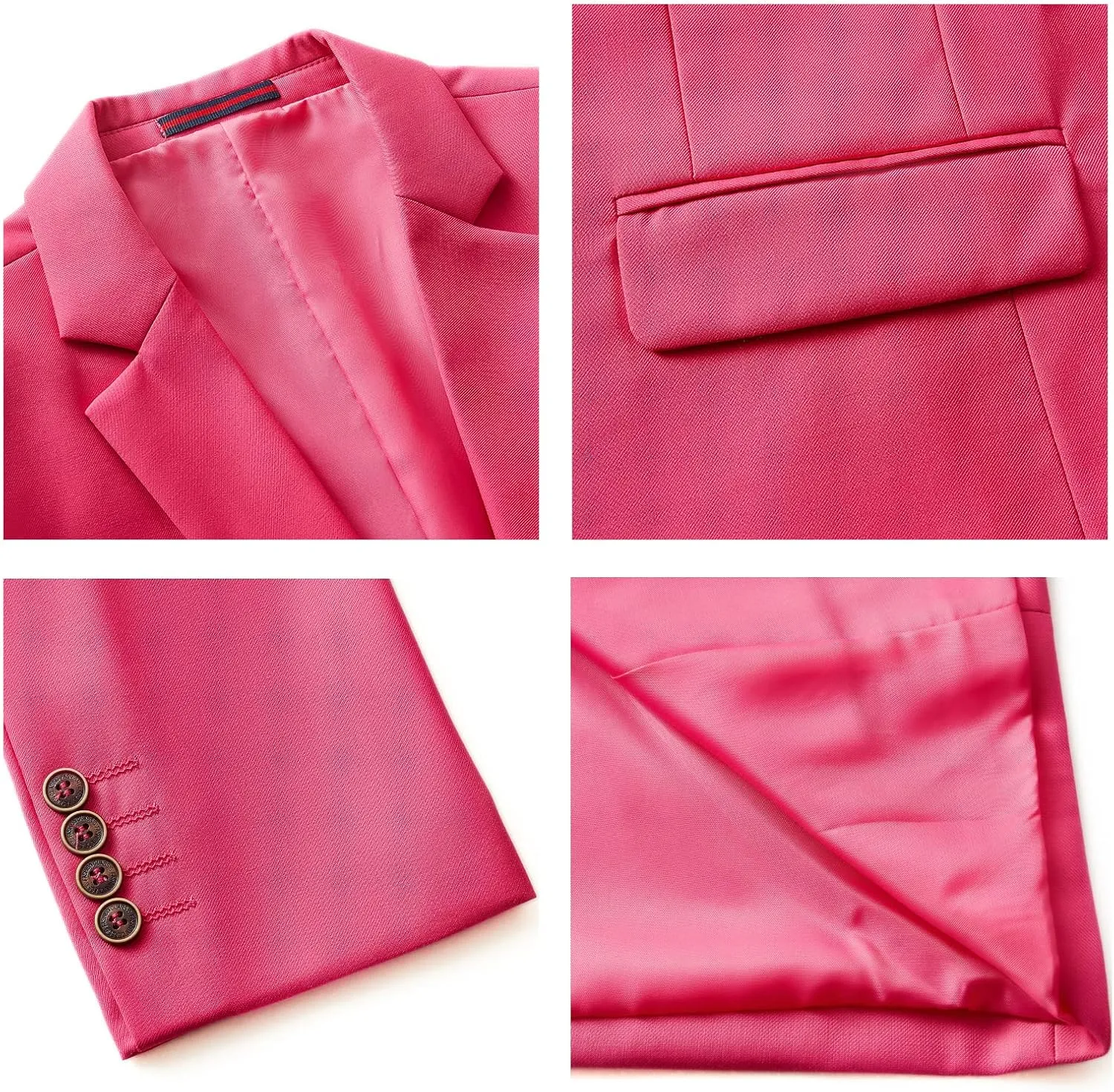 Men's Suits Slim Fit 2-Piece Notched Lapel 1 Button Formal Dress Suit Jacket Blazer Pants Set