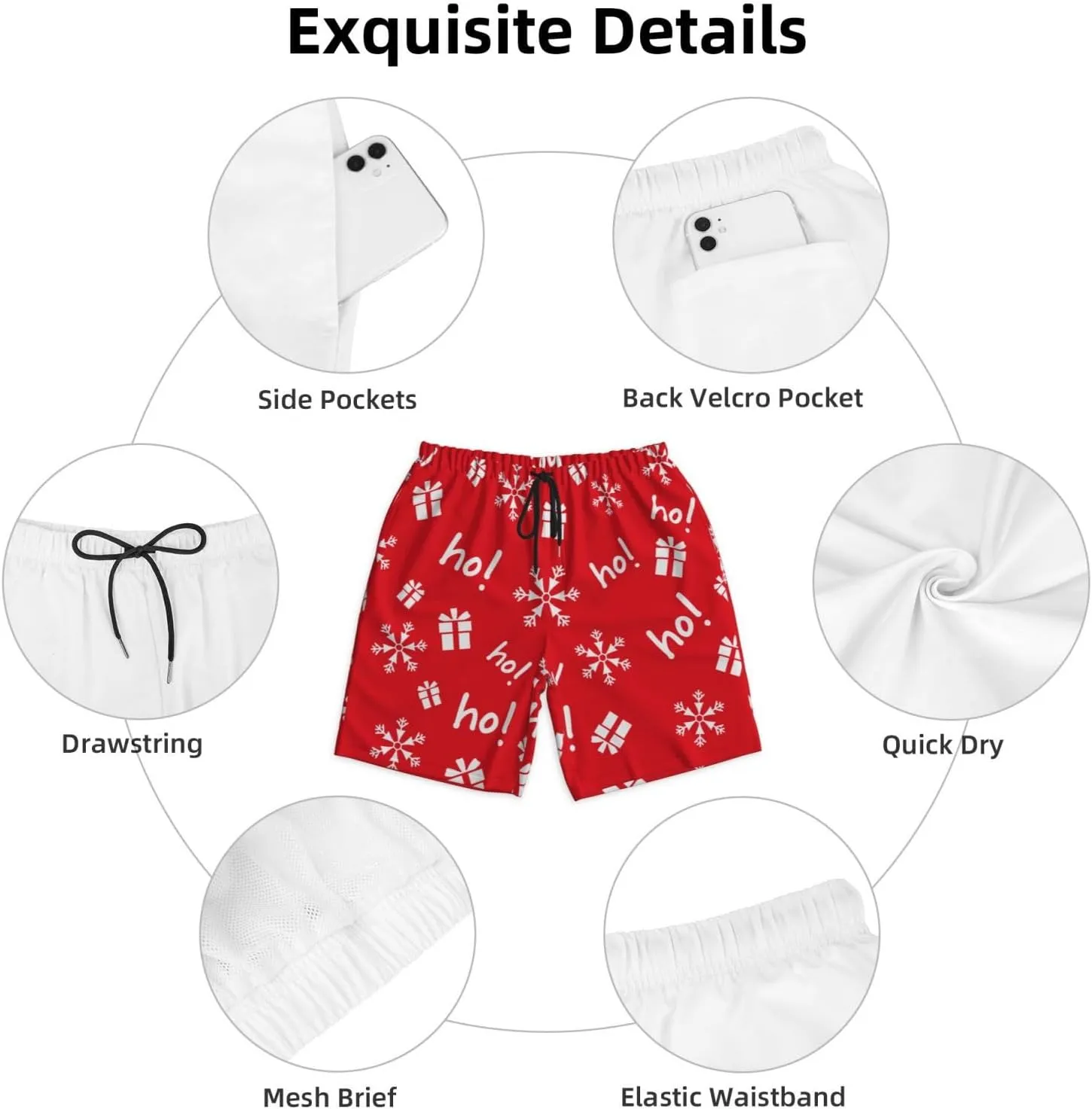 Mens Swim Trunks with Mesh Lining,Quick Dry Swimsuit Board Shorts Beach Pants Swimwear Bathing Suits