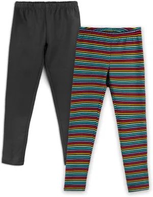 Mightly Girls' Leggings with Reinforced Knees | Organic Cotton Yoga Pants, Dance & Running Tights for Toddler&Kids Clothes