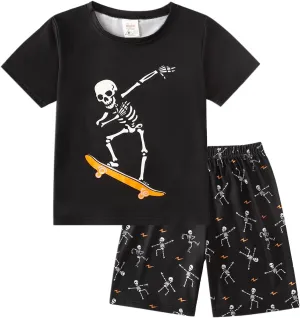 MyFav Boys Pajamas Sets Glow in Dark Skull Sleepwear Kids