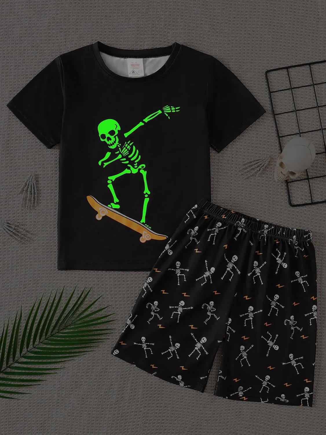 MyFav Boys Pajamas Sets Glow in Dark Skull Sleepwear Kids