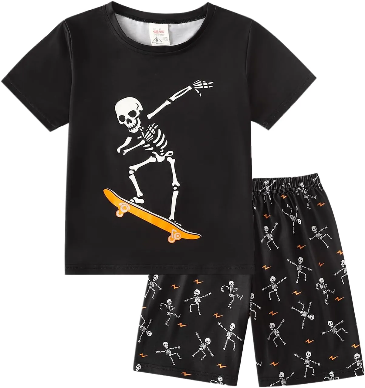 MyFav Boys Pajamas Sets Glow in Dark Skull Sleepwear Kids