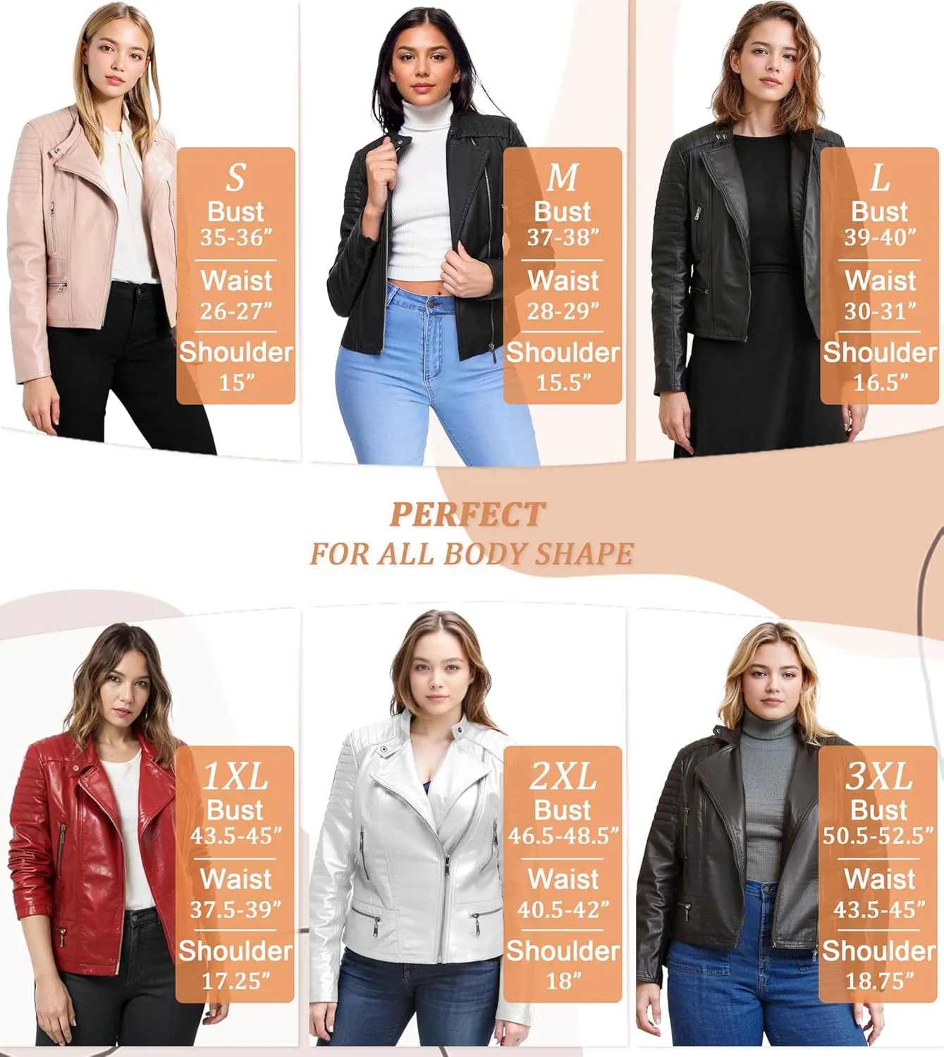 Olivia Miller Womens Faux Leather Zip Up Moto Biker Jacket