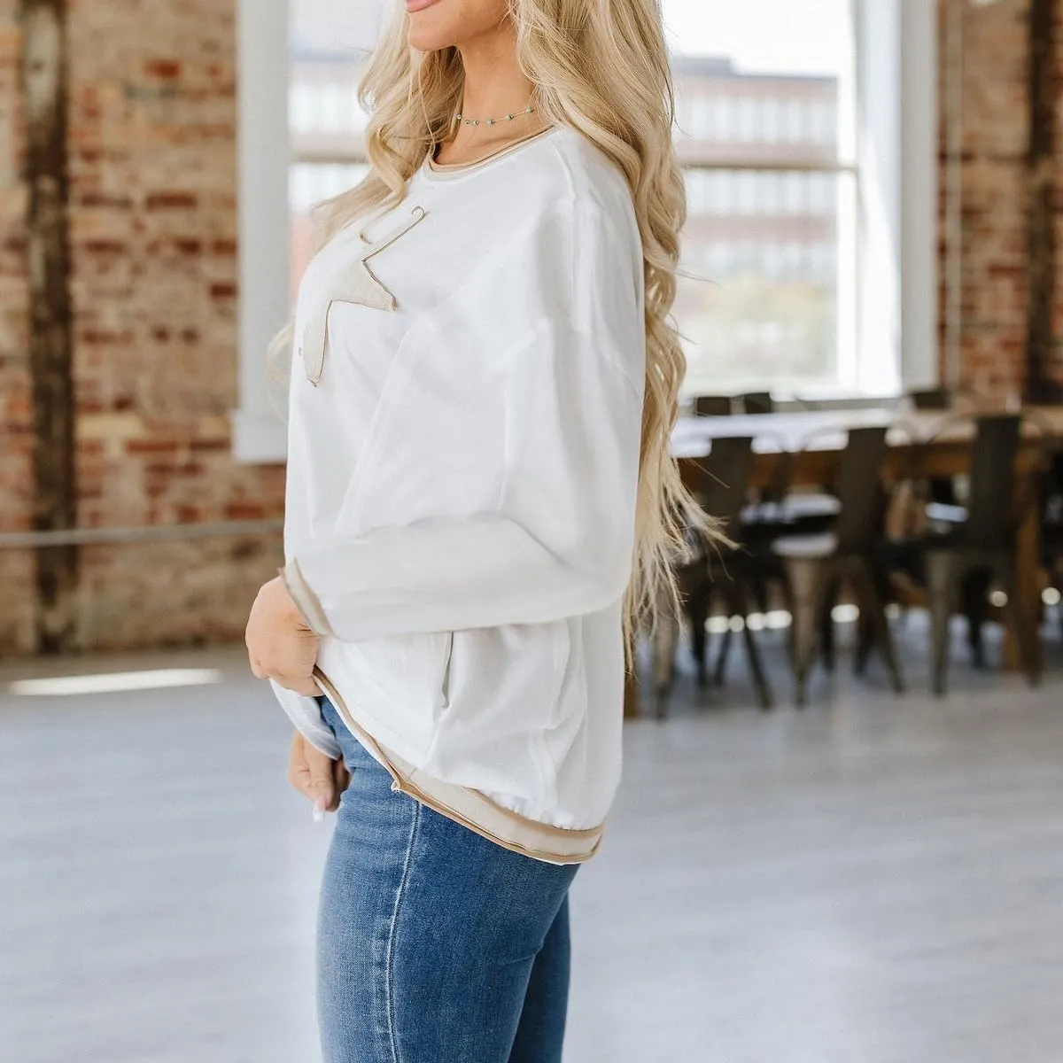 Oversized Star Sweatshirt for Women Y2k Long Sleeve Crewneck Pullover Sweater Shirt Hoodies Teen Girls Streetwear