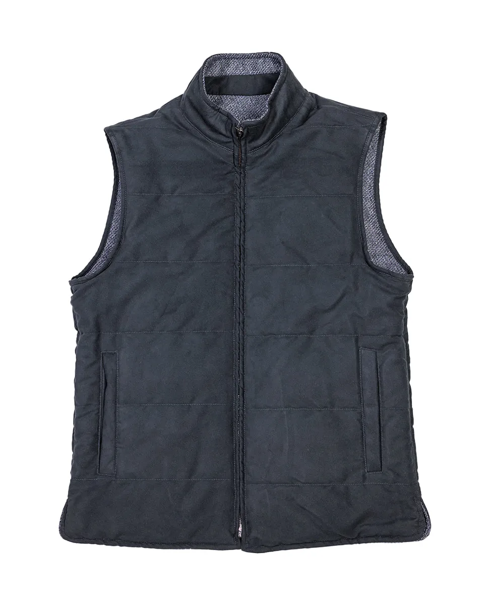 Patterned wool twill waistcoat