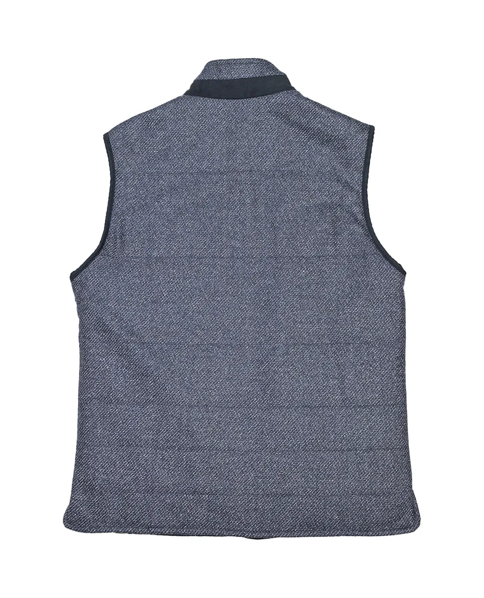 Patterned wool twill waistcoat