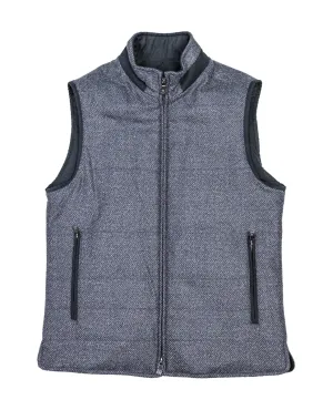Patterned wool twill waistcoat