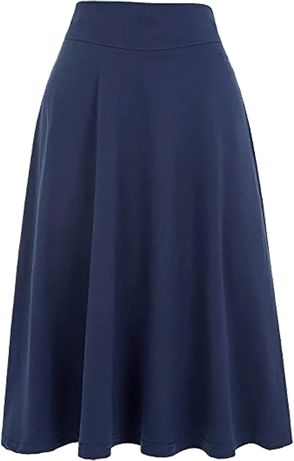 Pleated Midi Skirts for Women, 2024 Summer Fashion Long High Waisted Flare Casual Stretch Knit Knee Length Skirt