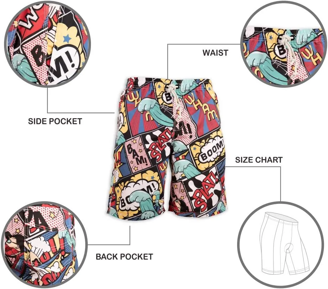 PREFER TO LIFE Men's Board Shorts, Quick Dry Swimwear Beach Holiday Party Bermuda Swim Big Pants 