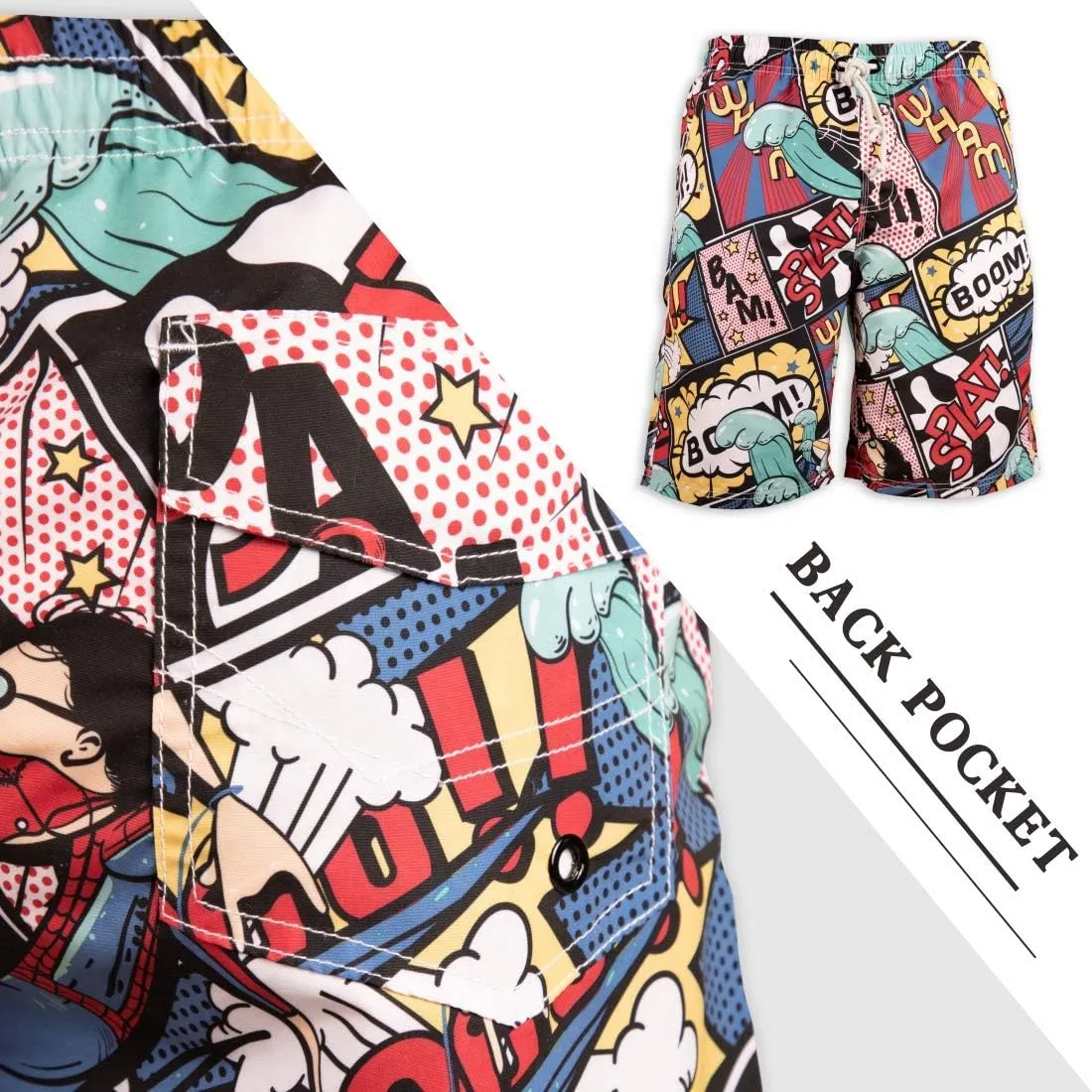 PREFER TO LIFE Men's Board Shorts, Quick Dry Swimwear Beach Holiday Party Bermuda Swim Big Pants 