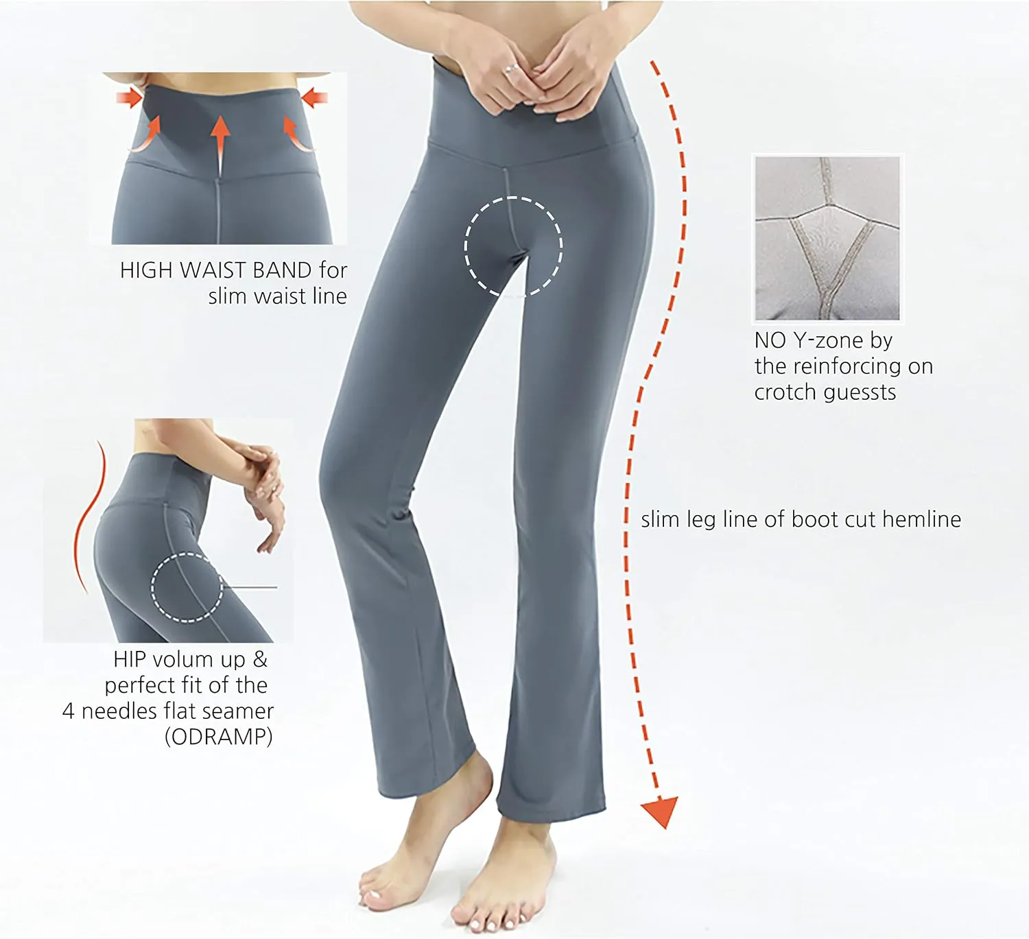 Private Island Women UPF50  Bootcut Long Leggings Pants Pocket Swim Beach Swimsuit Rash Guard Bathing Bottom (RMLBC)