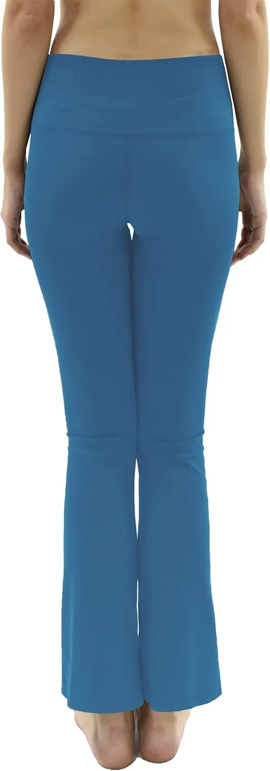 Private Island Women UPF50  Bootcut Long Leggings Pants Pocket Swim Beach Swimsuit Rash Guard Bathing Bottom (RMLBC)