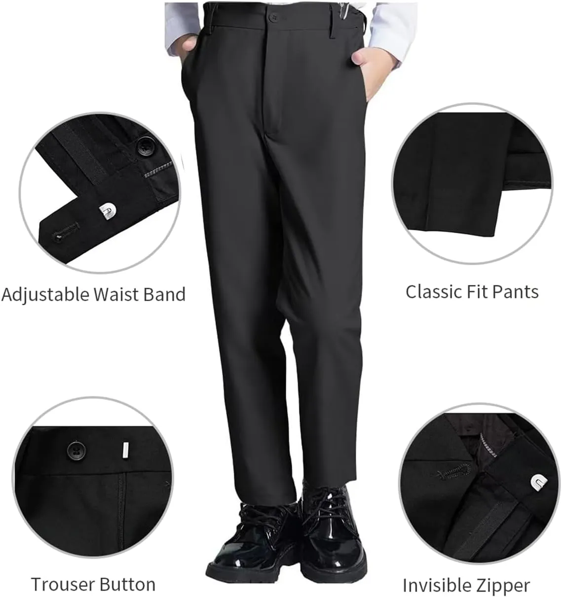 ProPoFol Boys Tailcoat Suit Slim Fit Boys Tuxedo Suit 3 Piece Suits Set for Kids Tuxedo with Tail for Concert Wedding