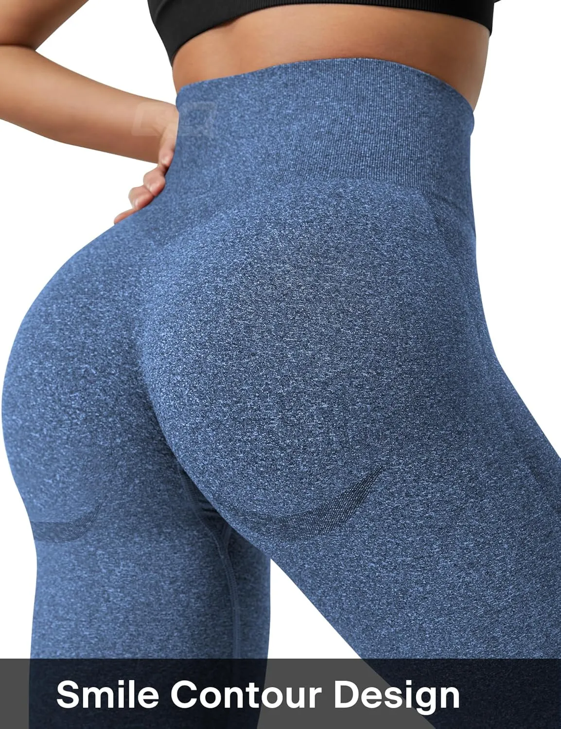 QOQ Women's Seamless Leggings High Waist Gym Running Vital Yoga Pants Butt Lift Workout Tights Tummy Control