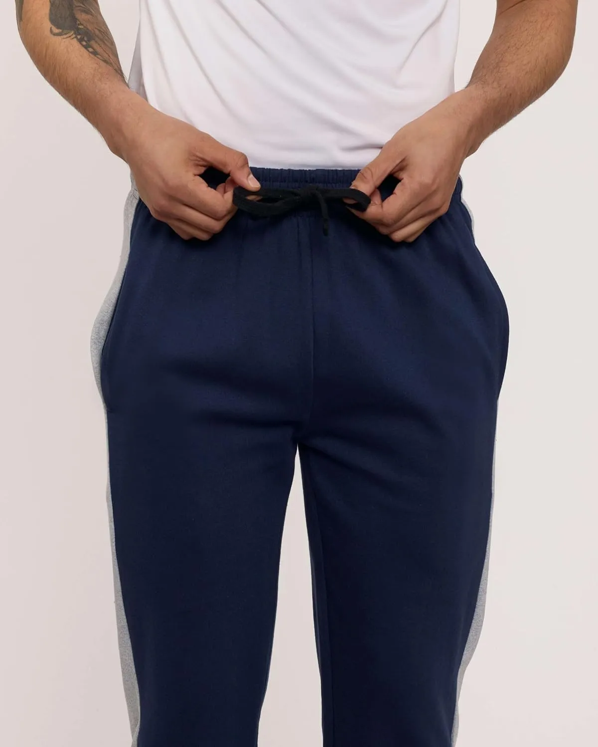 Real Essentials 3 Pack: Men's Tech Fleece Athletic Casual Open Bottom Sweatpants with Pockets (Available in Big & Tall)