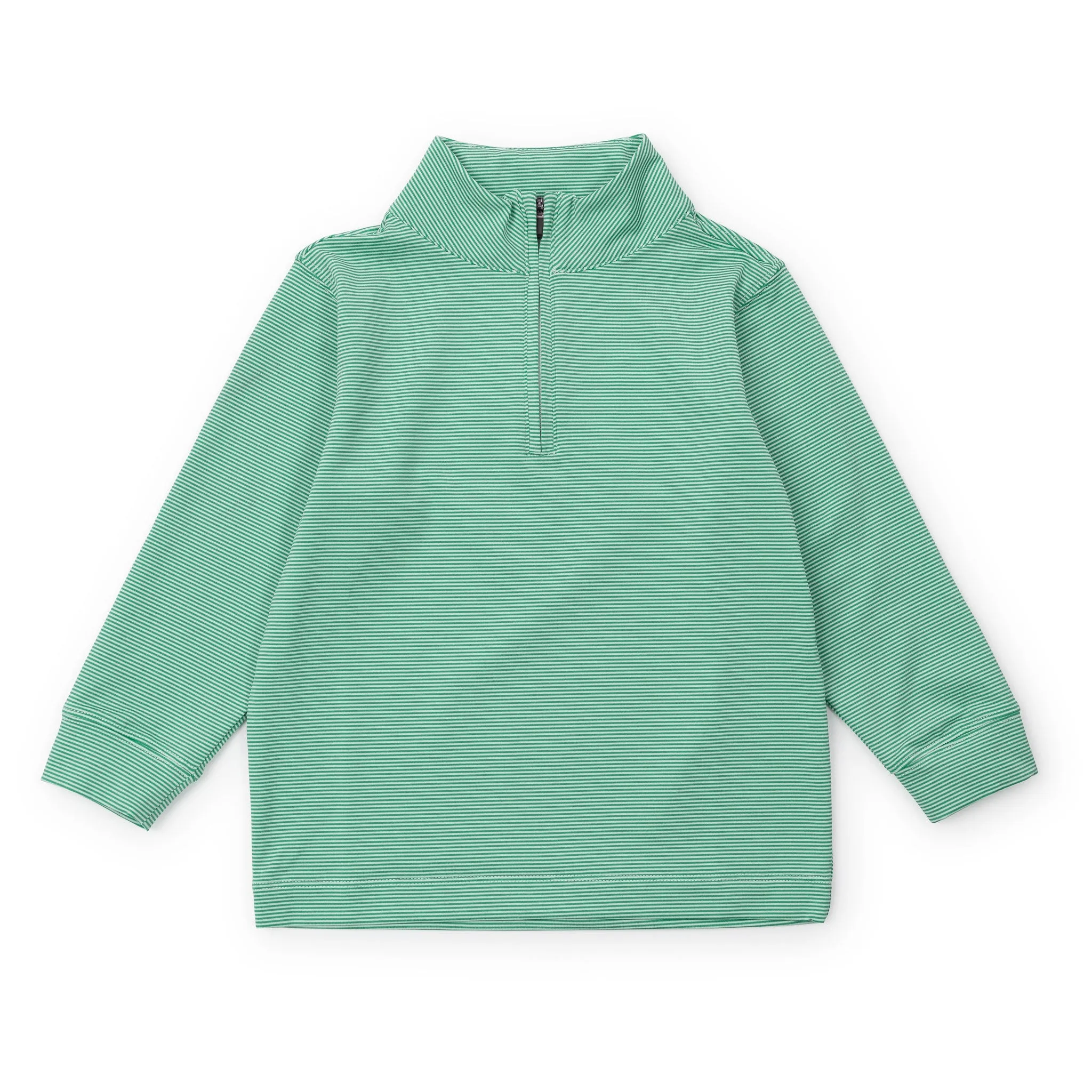 Sam Performance Pullover - Green and White Stripe