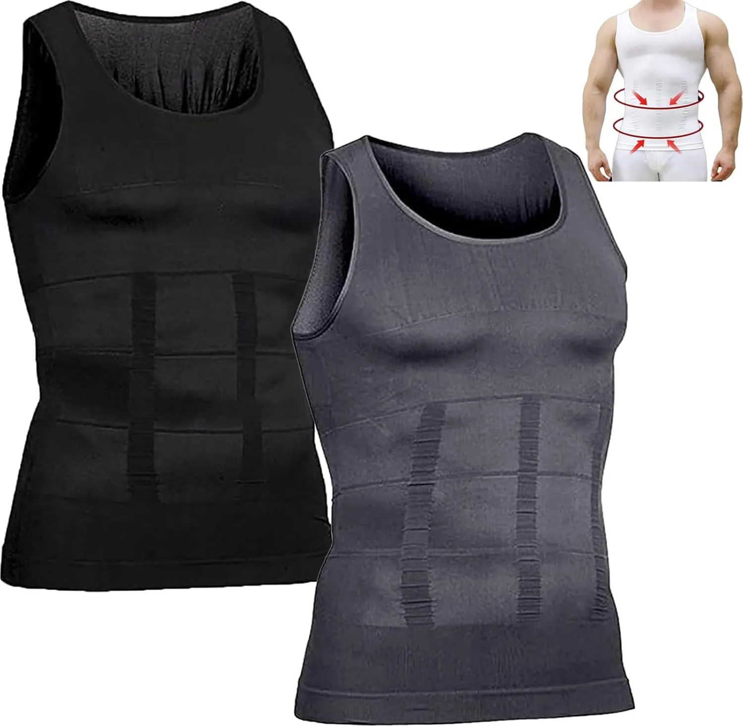 Shaperluv Tank 2.0 Men's, Mens A Shirts Tank Undershirts, Mens Compression Tank Top, Mens Body Shaper Slimming Vest