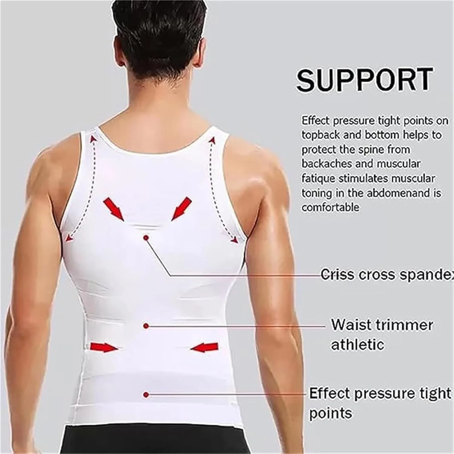 Shaperluv Tank 2.0 Men's, Mens A Shirts Tank Undershirts, Mens Compression Tank Top, Mens Body Shaper Slimming Vest