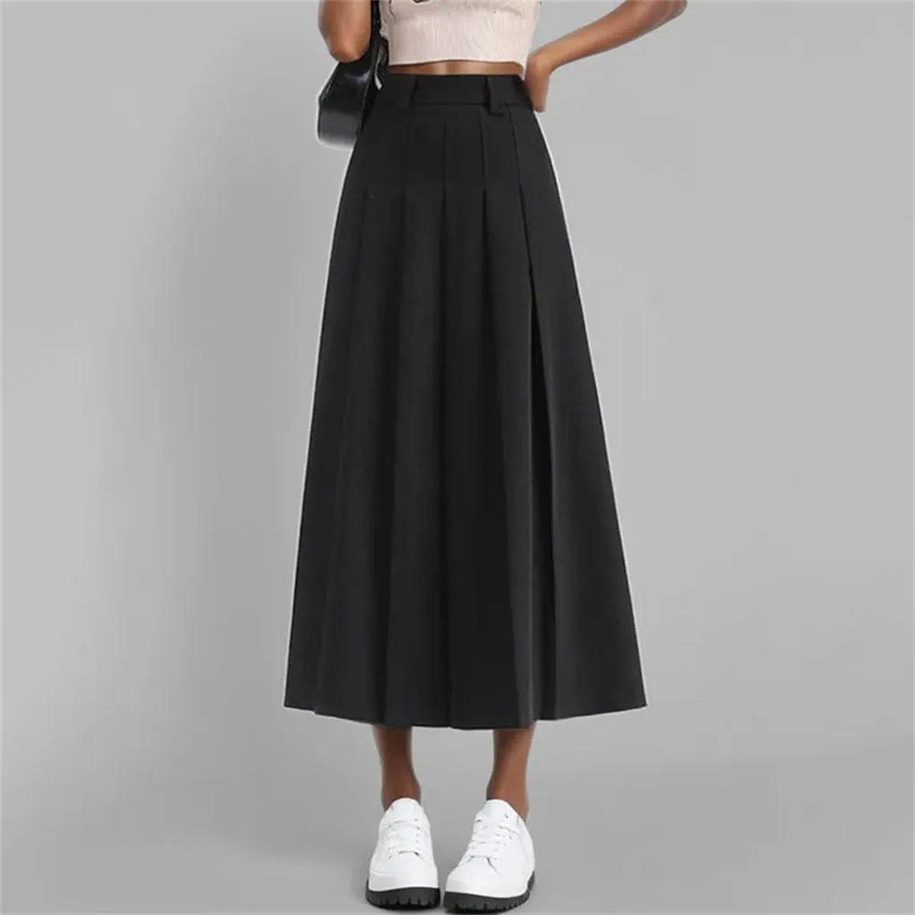 Skirts for Women Casual Mid Length Suit Skirt A Line High Waisted Pleated Skirt Daily Costume